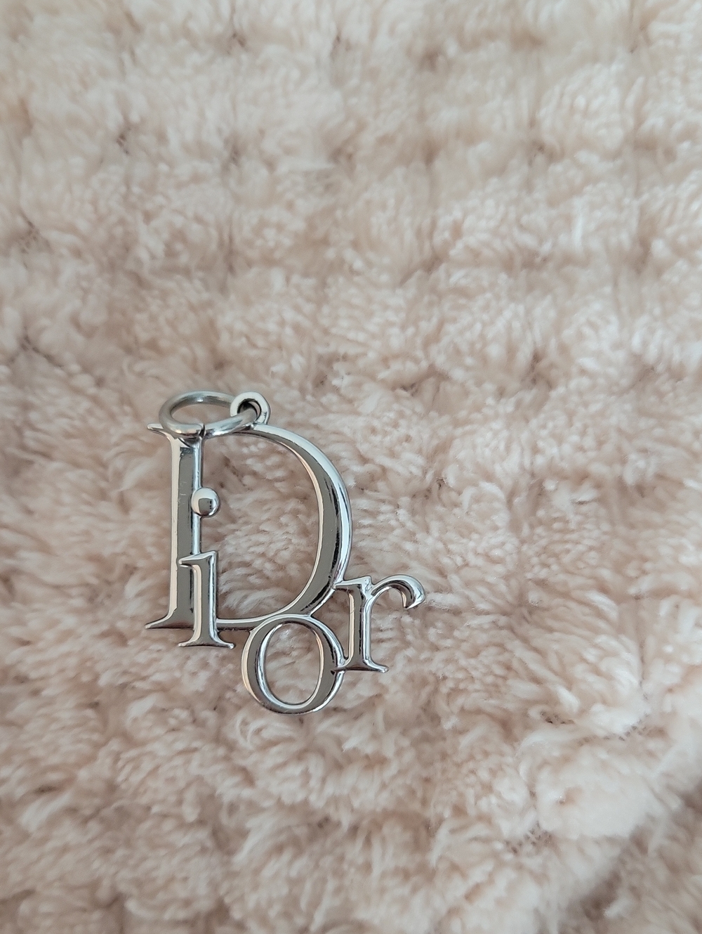 Dior Silver-Tone Hanging Logo Charm